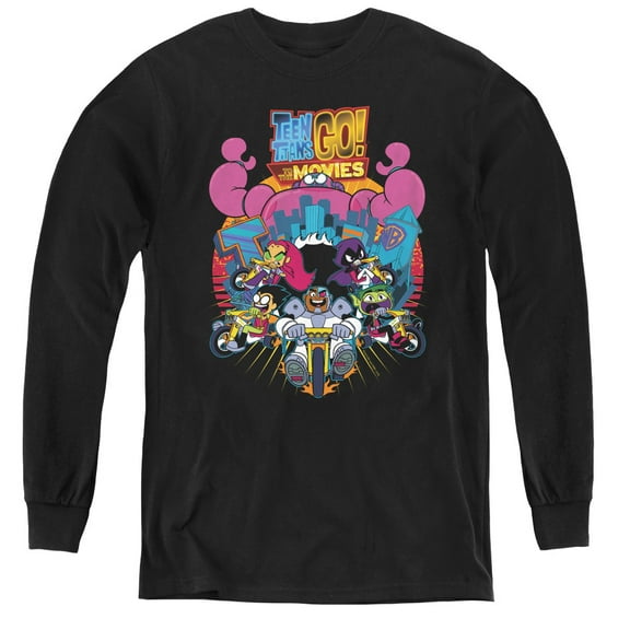 Teen Titans Go To The Movies - Burst Through - Youth Long Sleeve Shirt - X-Large
