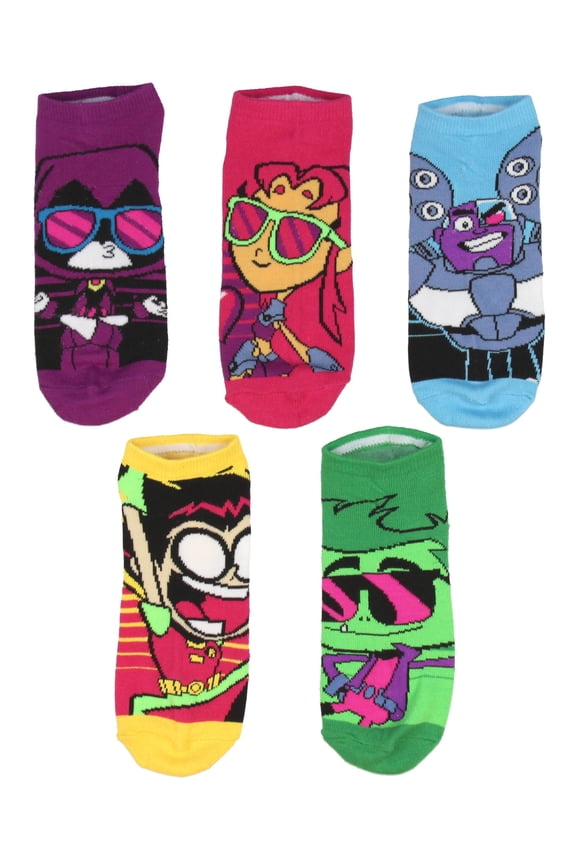 Teen Titans Go! To The Movies Cool Character Ankle Socks 5 PK for Men and Women