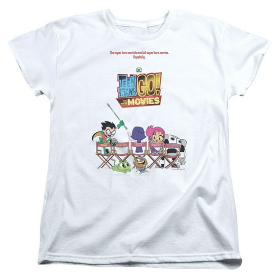 Teen Titans Go To The Movies Poster S/S Women's T-Shirt White