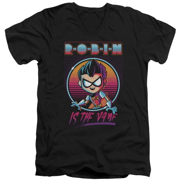 Teen Titans Go To The Movies - Robin - Slim Fit V Neck Shirt - Large