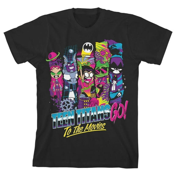 Teen Titans Go To The Movies Youth Black Graphic Tee-Large