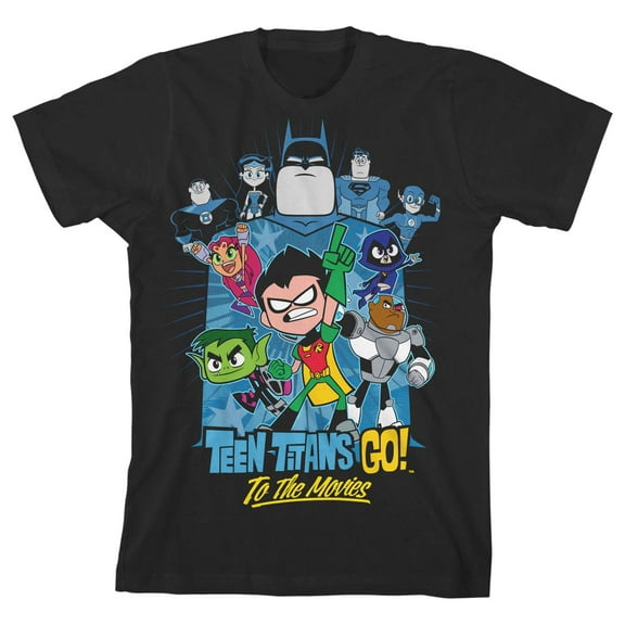 Teen Titans Go To The Movies Youth Black Graphic Tee-Large