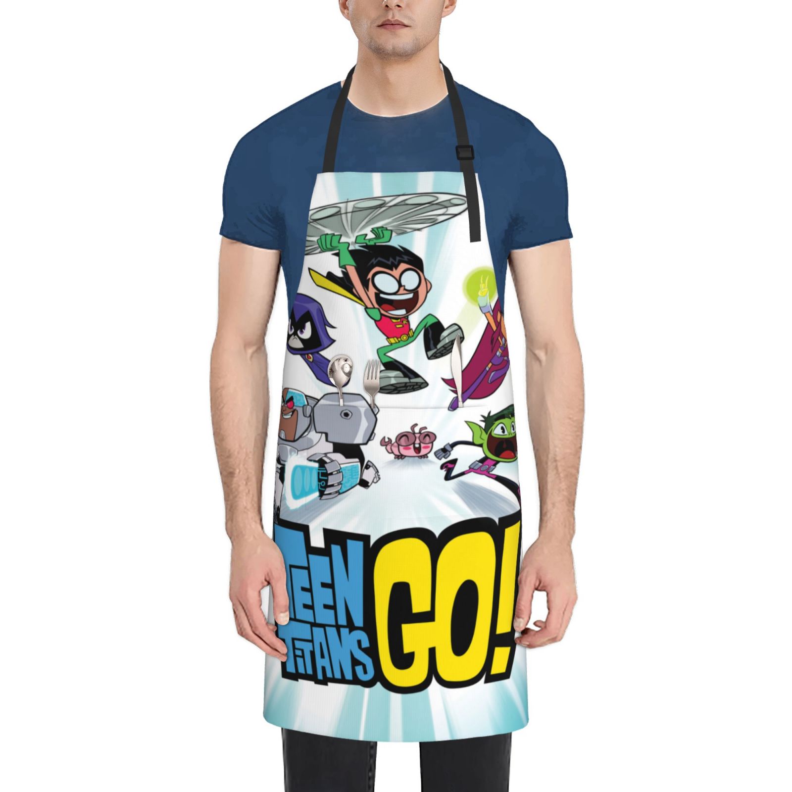 Teen Titans Go Waterproof Cooking Aprons, Adjustable Bib Soft Chef ...