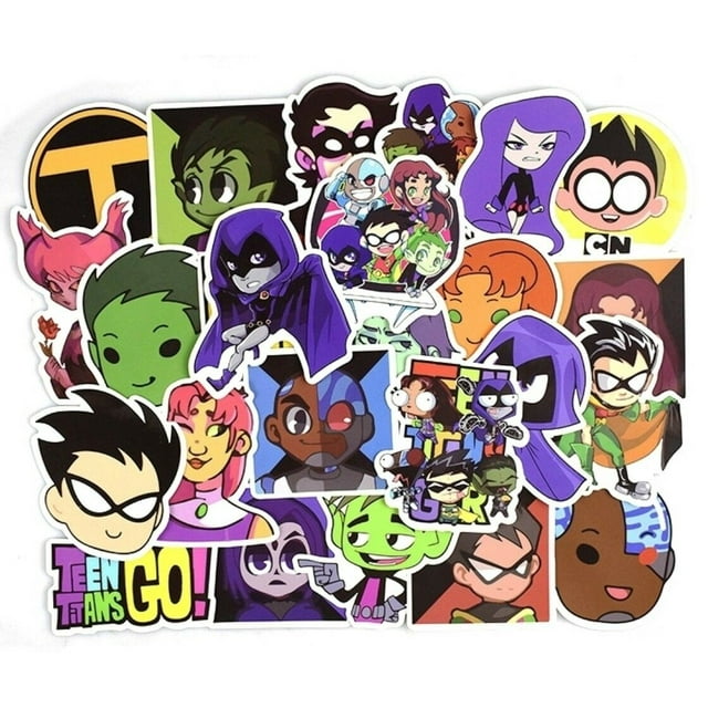 Teen Titans Themed Set of 25 Assorted Stickers Decal Set