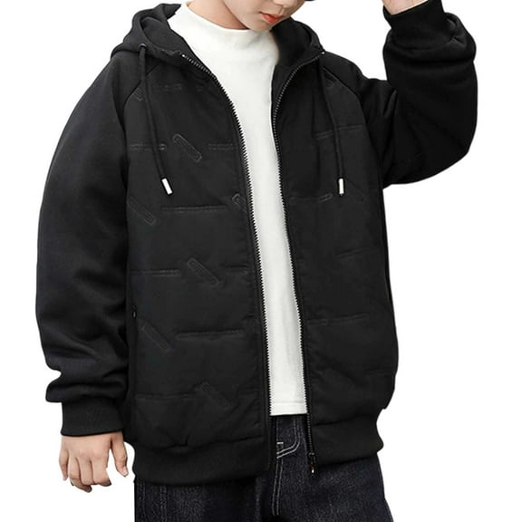 Teen Toddler Winter Coat,Boys Puffer Jacket With Pocket Zip up Hooded Coat Long Sleeve Windproof Kids Winter Jacket Grils Winter Coats Size 14-15 Years