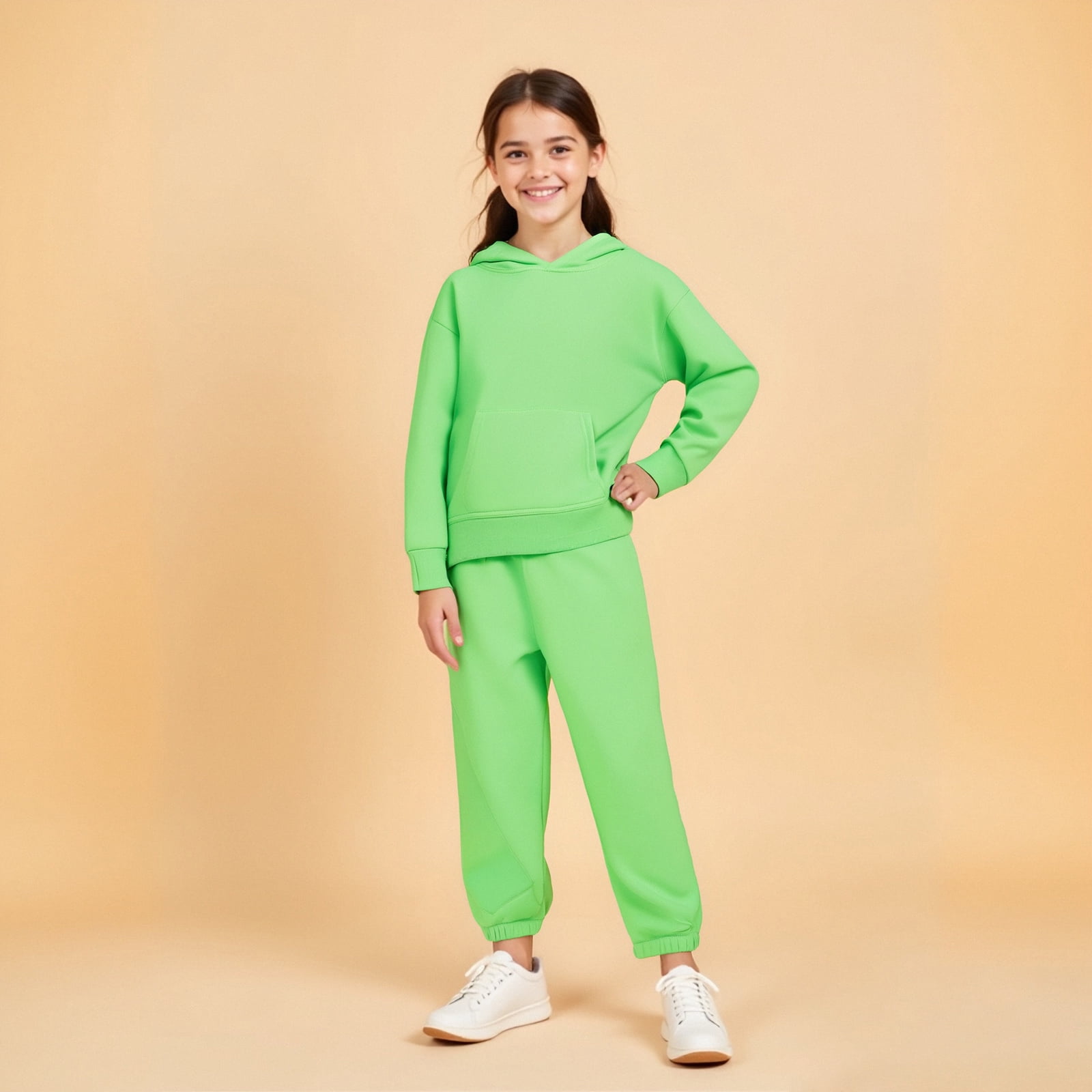 Girls Green TORONTO Oversized Sweatshirt With Track Pants