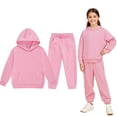 thumbnail image 1 of Teen Tracksuit Jogging Outfits Set Long Sleeve Hoodie Sweatshirt and Active Jogger Pants 2 Piece Winter Clothes 10-11 Years Girls Clothes Cute&nbsp;Boy Girl&nbsp;Clothing, 1 of 4