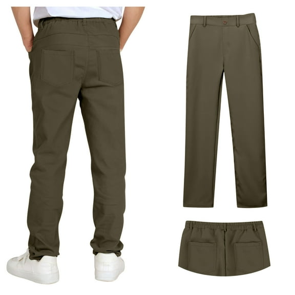 Teen Uniform Pants For Boys Pull On Chino Pants With Pockets Straight Pants Gold Uniform Pants Boys Boys Back To School Clothes Teen Boys Pants 15-16 Years