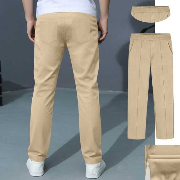 Uniform Pants For Boys Fit Stretch Pants With Pockets Straight Pants Beige School Pants For Boys Back To School Clothes Tween Boy Clothing 12-13 Years