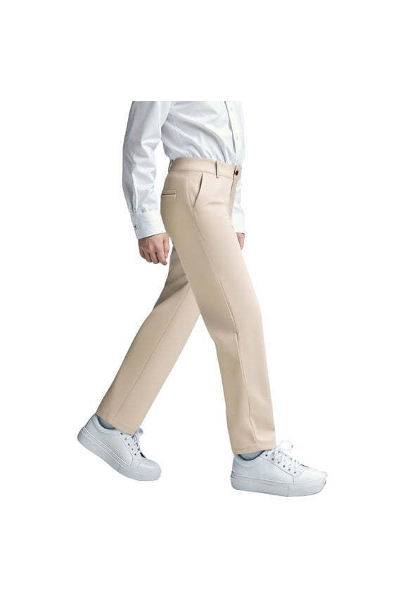 Teen Uniform Pants For Boys Straight Pants With Pockets Pull On Chino Pants Stretch Pants Khaki School Pants For Boys Back To School Outfits Teen Boys Pants 13-14 Years