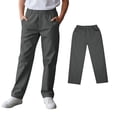 thumbnail image 1 of Uniform Pants Elastic Waist Straight Leg Slim Fit Grey Uniform Pants 10-11 Years Boy Pants, 1 of 8