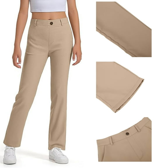 Teen Uniform Pants For Girls Skinny Pants Kids Dress Pants With Pockets Flare Leg Pants Girls Purple Pants Back To School Clothes For Teen Girls Teen Preppy Clothes 13-14 Years