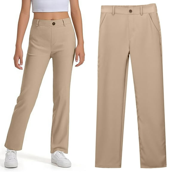 Teen Uniform Pants For Girls Skinny Pants Stretch Pants With Pockets Flare Leg Pants Girls Multicolor Uniform Pants Back To School Clothes Teen Preppy Clothes 11-12 Years