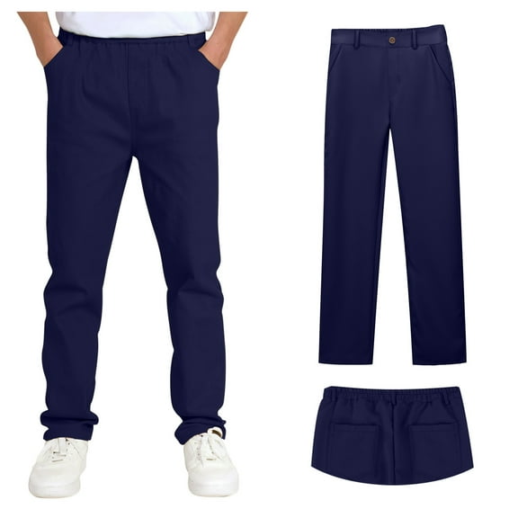 Teen Uniforms For Boys Straight Pants With Pockets Pull On Chino Pants Stretch Pants Boy Brown Uniform Pants Boys Back To School Clothes Teen Boys Clothes 15-16 Years