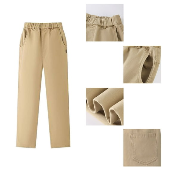 Teen Uniforms For Boys Pull On Chino Pants With Pockets Straight Pants Kids Gray Pants Boys Back To School Clothes Teen Boys Clothes 11-12 Years