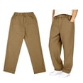 thumbnail image 1 of Teen Uniforms for Girls Dress Pants Adjustable Waist Stretch Pants with Pockets Boys Brown School Pants Back To School Slim Fit Pants for Teens 13-14 Years, 1 of 7