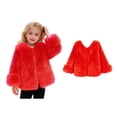 thumbnail image 1 of Teen Winter Jacket Girls Red Fluffy Coat Jacket Girls Warm Winter Coat Little Girls Coats Size 13-14 Years, 1 of 5