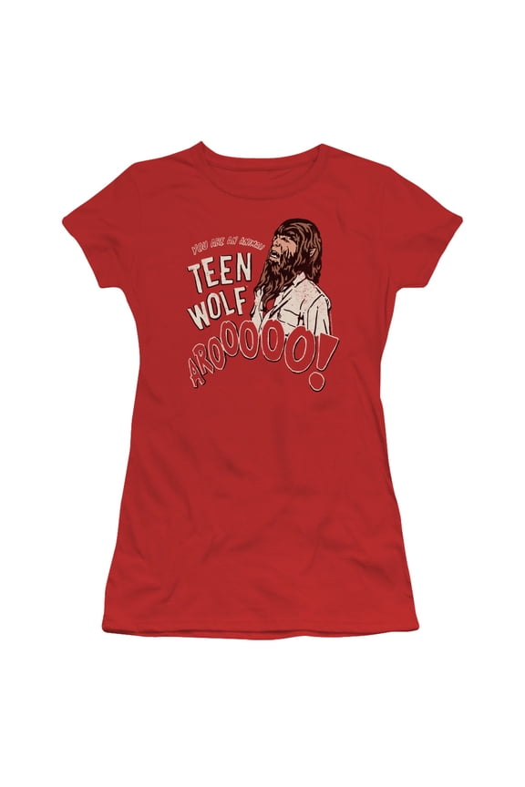 Teen Wolf Animal Junior Women's T-Shirt Sheer Red