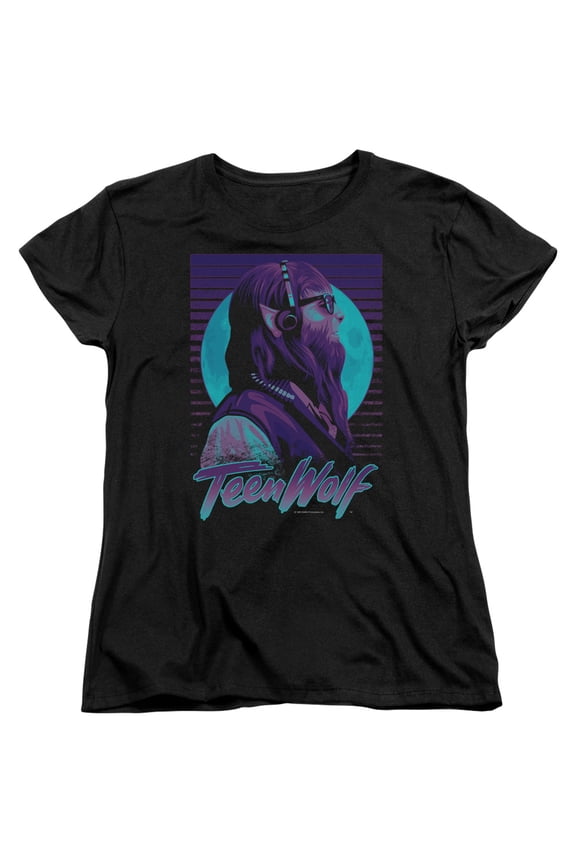 Teen Wolf Headphone Wolf Women's T-Shirt Black