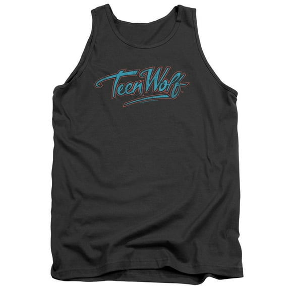 Teen Wolf Neon Logo Adult Tank Top Charcoal