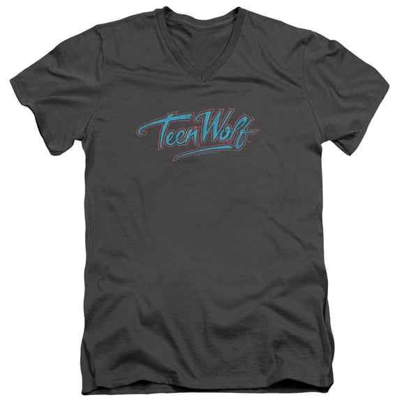 Teen Wolf - Neon Logo - Slim Fit V Neck Shirt - Large