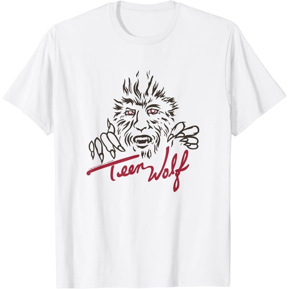 Teen Wolf Retro Vintage Eighties Werewolf Line Art Logo T-Shirt, Unisex T-Shirt