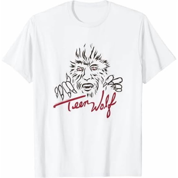 Teen Wolf Retro Vintage Eighties Werewolf Line Art Logo T-Shirt