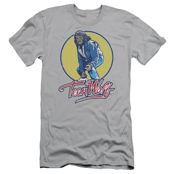 Teen Wolf Rockin Teen Wolf Adult 30/1 T-Shirt Silver