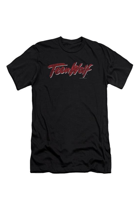Teen Wolf Scrawl Logo Adult 30/1 T-Shirt Black