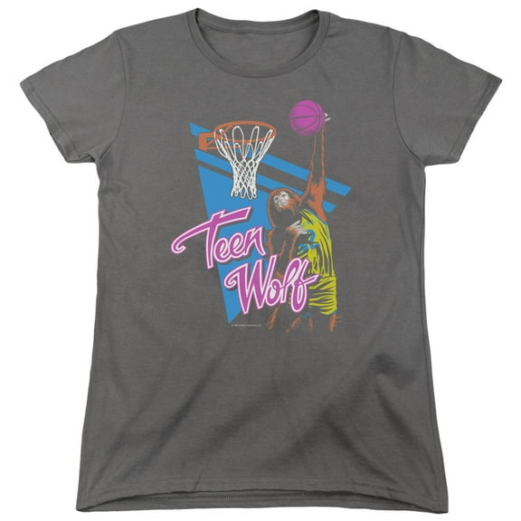 Teen Wolf Slam Dunk Women's T-Shirt Charcoal