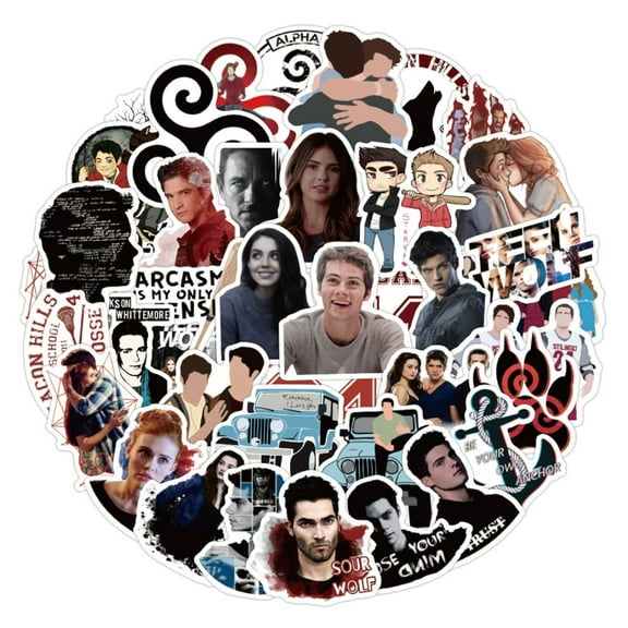 Teen Wolf Themed Set of 50 Assorted Stickers Decal Set