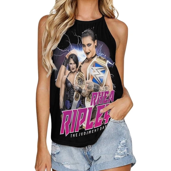 Teen Womens Rhea and Ripley Sleeveless Shirts Womens Tank Tops Slim-Fit Crew Neck Tees Clothing