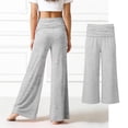 thumbnail image 1 of Teen Yoga Pants Girls Fold Over Low Waisted Sweatpants Wide Leg Pink Girls Yoga Sweatpants 11-12 Years, 1 of 6