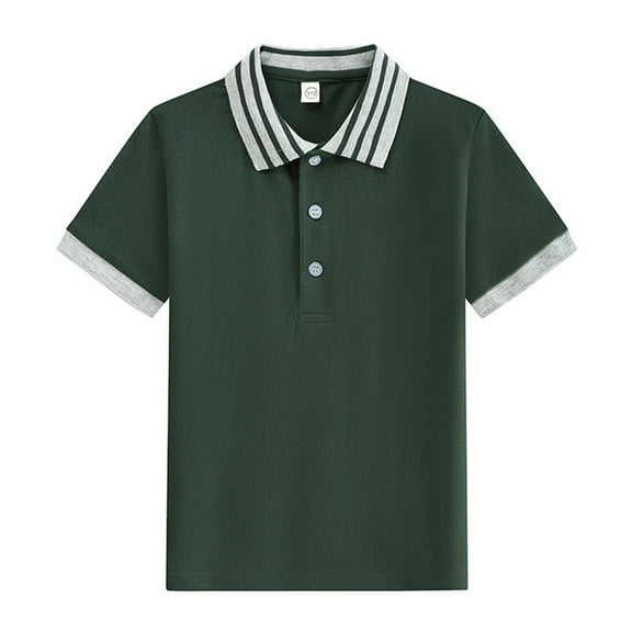 Teen Boys Polo Shirt Collar Shirt Short Sleeve Polo Boys Button Up Shirt Boys 12-13 Years