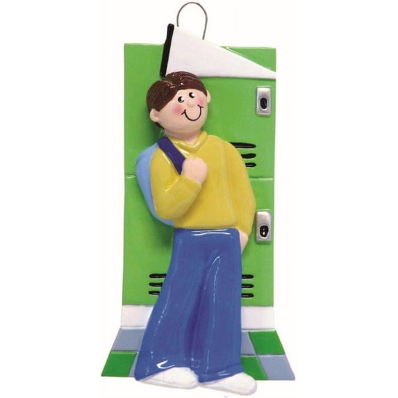 Teen Boy at His Locker Ornament