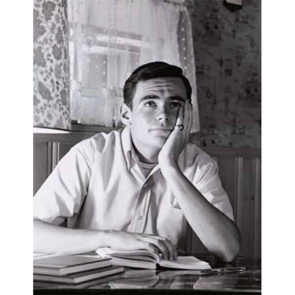 Teenage Boy Looking Sad Poster Print - 18 x 24 in.