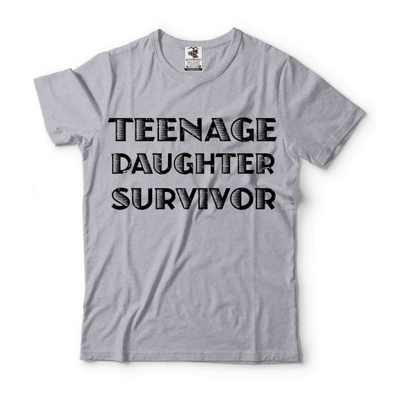 Teenage Daughter Survivor Shirt Funny Shirt Men Fathers Day Gift Husband Shirt Funny Dad Tee Dad (XX-Large Grey)