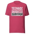 thumbnail image 1 of Teenage Daughter Survivor Shirt, Unisex, Funny Parenting Shirt, Popular Parenting Quote Shirt, Mothers Day Gift, Fathers Day Gift (Heather Raspberry, S), 1 of 1