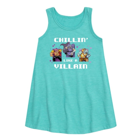 Teenage Muntant Ninja Turtle - Chillin Like A Villain - Toddler and Youth Girls A-line Dress