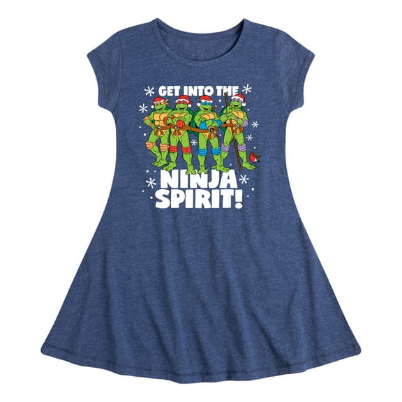 Teenage Muntant Ninja Turtle - Get Into The Ninja Spirit - Toddler And Youth Girls Fit And Flare Dress
