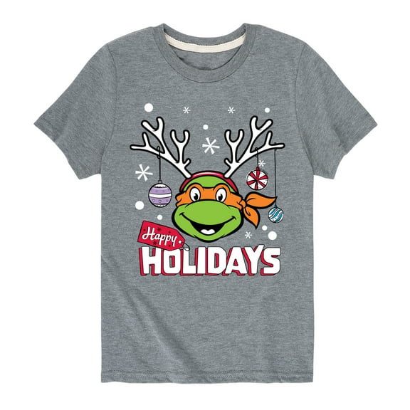 Teenage Muntant Ninja Turtle - Happy Holidays - Toddler And Youth Short Sleeve Graphic T-Shirt