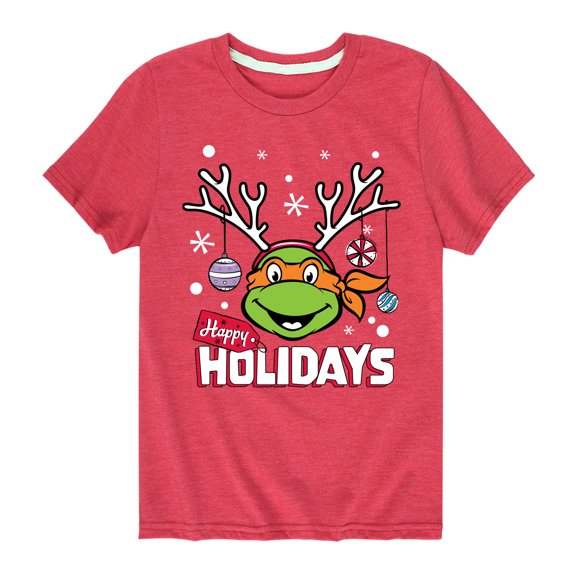 Teenage Muntant Ninja Turtle - Happy Holidays - Toddler And Youth Short Sleeve Graphic T-Shirt