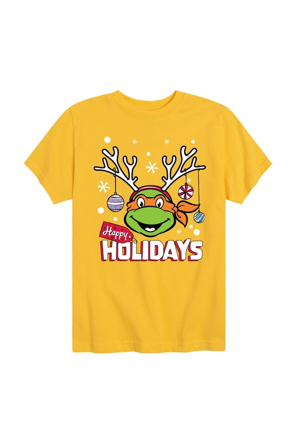 Teenage Muntant Ninja Turtle - Happy Holidays - Toddler And Youth Short Sleeve Graphic T-Shirt