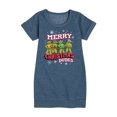 thumbnail image 1 of Teenage Muntant Ninja Turtle - Merry Christmas Dude - Toddler And Youth Girls Fleece Dress, 1 of 5