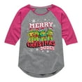 thumbnail image 1 of Teenage Muntant Ninja Turtle - Merry Christmas Dude - Toddler And Youth Girls Raglan Graphic T-Shirt, 1 of 4