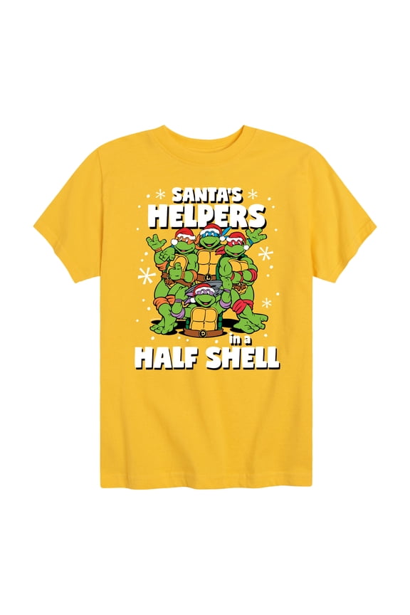 Teenage Muntant Ninja Turtle - Santas Helpers In A Half Shell - Toddler And Youth Short Sleeve Graphic T-Shirt