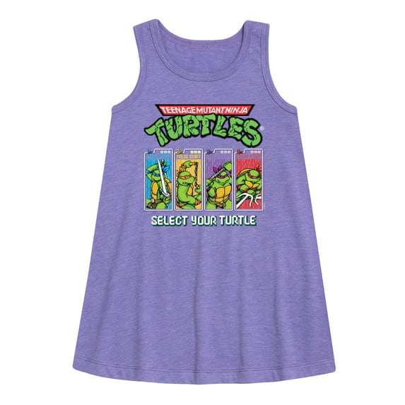 Teenage Muntant Ninja Turtle - Select Your Turtle Video Game - Toddler and Youth Girls A-line Dress