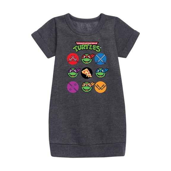 Teenage Muntant Ninja Turtle - Turtles Character Grid - Toddler And Youth Girls Fleece Dress