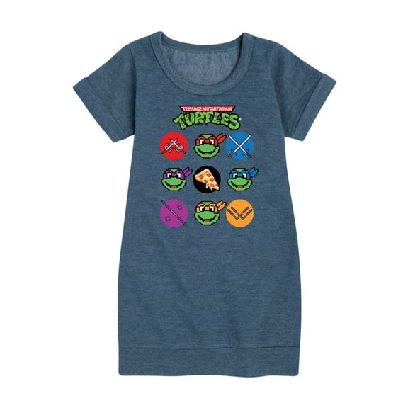 Teenage Muntant Ninja Turtle - Turtles Character Grid - Toddler And Youth Girls Fleece Dress