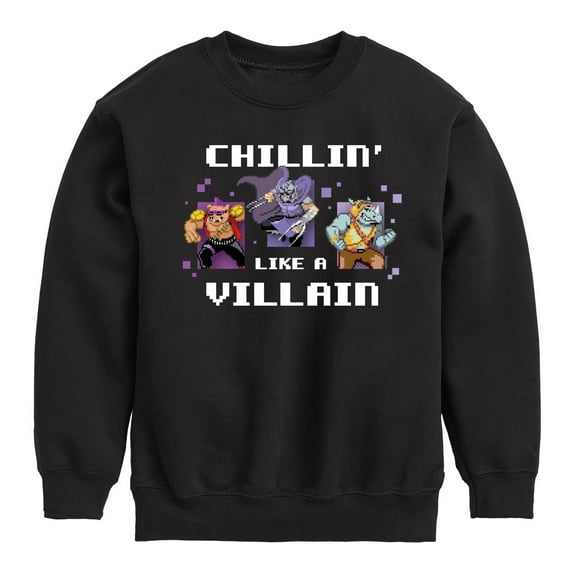 Teenage Muntant Ninja Turtles - Chillin Like A Villain - Toddler And Youth Crewneck Fleece Sweatshirt
